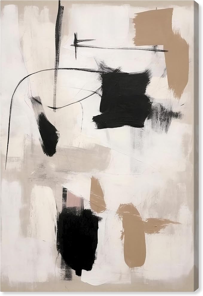 Art Remedy Strings in Abstraction Canvas Muted Abstract Wall Art, Gallery Wrapped, 36" x 54"