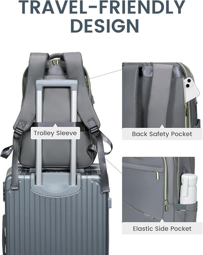 LOVEVOOK Laptop Backpack for Women, Slim Business Laptops Bag with Separate Computer Compartment Stylish Daypack for College Work Travel, Fits 15.6" Laptop
