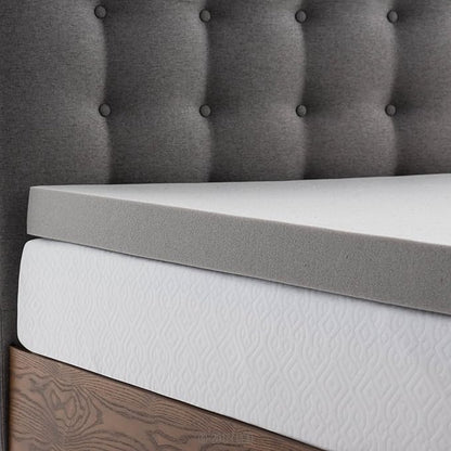 Lucid 3 Inch Ventilated Bamboo Charcoal Memory Foam Mattress Topper, CertiPUR-US Certified, Moisture and Odor Control-King