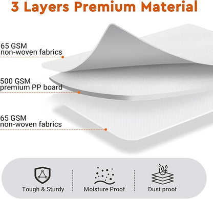 2 Pack Bed Sheet Closet Organizers and Storage,Sturdy Foldable Storage Containers with Window and Label,Storage and Organization for Bedding Sheets,Duvet Covers,Blankets (White)