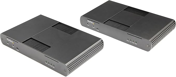StarTech.com 4-Port USB 3.0 Extender Hub with 1x Gigabit Ethernet Port Extension Over Single Cat6a/Cat7 Cable (RJ45) - 330ft (100m) - USB Extender Kit (USB-A) - 5Gbps USB 3.2/3.1 Gen 1 (USB3004EXT2)