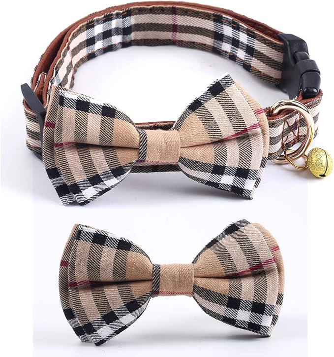 SuperBuddy Dog Collar, Adjustable Dog Collar with Bowtie, Pet Collar for Dog Soft Bowtie Dog Collars for Small Medium Large Pet