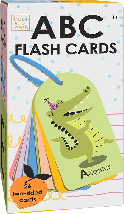 Hapinest My First ABC Alphabet Flash Cards for Baby and Toddlers, 26 Double-Sided Flashcards with Ring