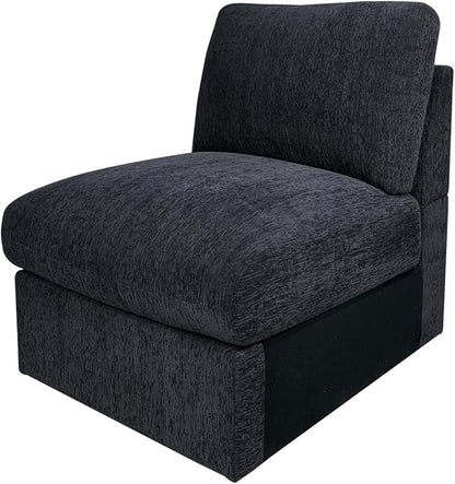 127" Modular Sectional Sofa,Modern Oversized Cloud Couch with Cup Holder&USB Port,7 Seat Convertible L-Shaped Chenille Sofas W/Ottoman,Pillows&Storage Box,Comfy Couches for Living Room,Dark Gray