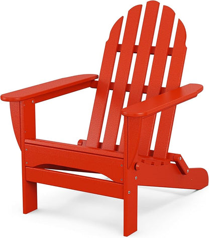 POLYWOOD AD5030SR Classic Folding Adirondack Chair, 38.5" H x31.25 W x 33.5" D, Sunset Red