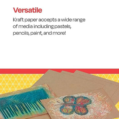School Smart Kraft Paper Sheets, 60 lb, 12 x 18 Inches, Brown, Pack of 100 - 086642