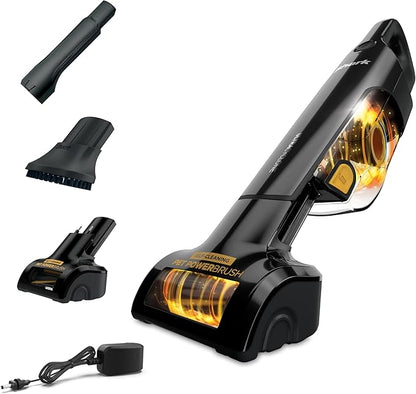 Shark UltraCyclone Pet Pro Plus Cordless Hand Vacuum, Powerful Suction, Handheld Vacuum for Car & Home, Pet Power Brush, Crevice Tool, Scrubbing Brush, XL Dust Cup, Black, CH951