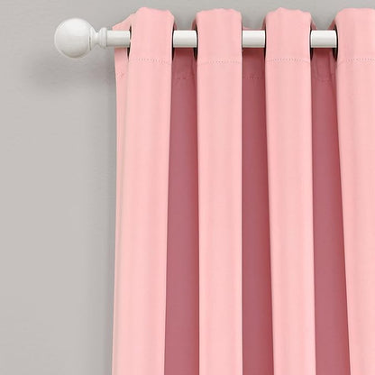 Lush Decor Insulated Grommet Blackout Window Curtain Panels, Pair, 52" W x 84" L, Fairytale Pink - Classic Modern Design - Chic Window Decor - Long Curtains For Living Room, Bedroom, Or Dining Room