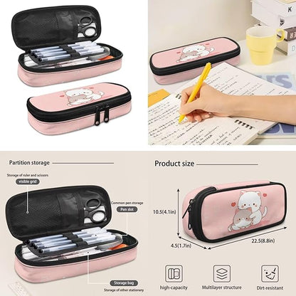 Girls School Bag for Kids 6-8 10-12 Kawaii Cat Backpack Set with Lunch Bag Pencil Case Water Bottle Sleeve Elementary Middle High School Bookbag College Rucksack Daypack