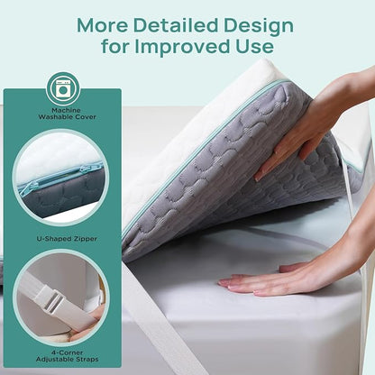 3 Inch Firm Mattress Topper California King, Memory Foam Bed Topper with Soft & Firm Options for Back Pain Relief, Mattress Topper with 2-Sided Cover, Ergonomic 5-Zone, CertiPUR Certified