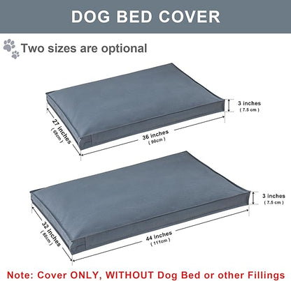 Dog Bed Covers Replacement Washable, Waterproof Dog Bed Cover with Zipper, 36Lx27Wx3H inch Durable Oxford Pet Bed Cover for Outdoor/Indoor Use, Cover Only, Blue-Gray