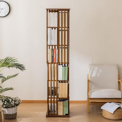 6 Tier Book Shelf,Modern Bookshelves Organizer,Walnut