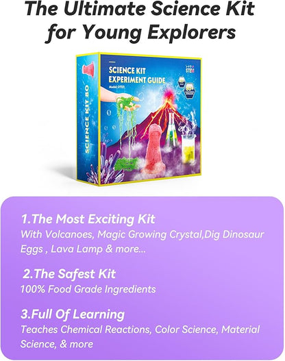 80+ Science Experiment Kit for Kids Ages 8+, Birthday Gift Ideas for Kids, STEM Learning & Educational Toys, First Science Kit for Boys Girl