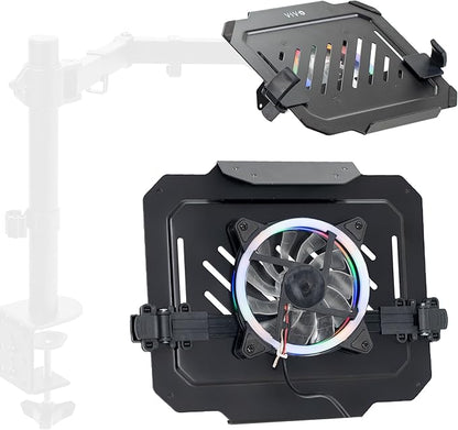 VIVO Universal Adjustable 12 to 15.6 inch Laptop Notebook Tray with RGB Fan, Fits VESA Compatible Monitor Arms, Black, STAND-LAP5F