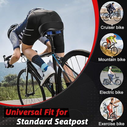 Comfort Bicycle Seat Wide Bike Seat for Men Women with Dual Shock Absorbing Ball Soft Bike Saddle Cushion for Exercise Bikes Mountain Bikes Cruiser Bikes Accessories for Peloton