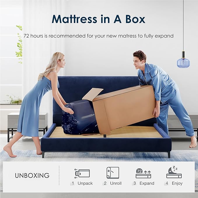 SDHYL King Mattress, 10 Inch Gel Infused Memory Foam Mattress for Good Sleep, Bed in a Box Mid Firm CertiPUR-US Certified & Fiberglass Free, Washable Cover, 80"*76"