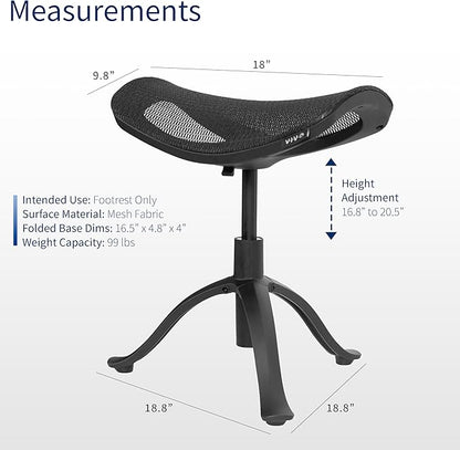 VIVO Under Desk Ottoman Foot Stool, Height Adjustable Elevated Office Leg Rest, Black, CHAIR-FR01