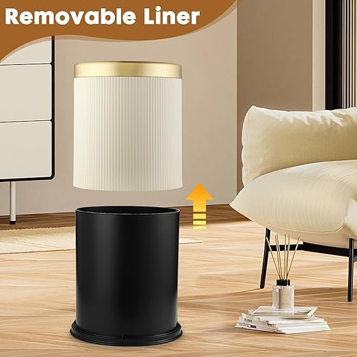 Automatic Motion Sensor Bathroom Trash Can with Lid, 2.8 Gallon Touchless Trash Garbage Bin Small Mini Trash Cans Trashcan -White