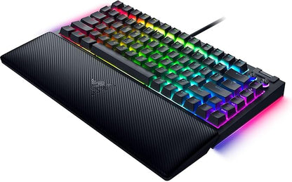 Razer BlackWidow V4 75% Mechanical Gaming Keyboard: Hot-Swappable Design - Compact & Durable - Orange Tactile Switches - Chroma RGB - MF Roller & Media Keys - Comfortable Wrist Rest - Black