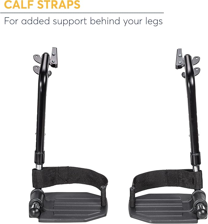 Drive Medical STDSF-TF Swing Away Footrests, Black
