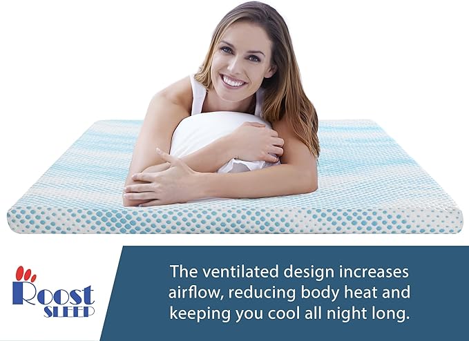 Cool Cloud Supreme 3 Inch Gel Memory Foam King Mattress Topper – Cooling, Ventilated Design for Back and Pressure Relief