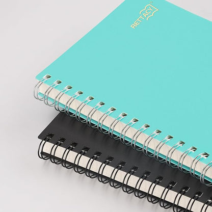 RETTACY Pocket Journal Notebook, 160 Lined Pages, A6 Mini Small Size (4.5" × 5.7"), for Work, Journaling, Writing, 100 GSM Thick Paper, Spiral-bound, Flexible Plastic Cover (Tiffani Blue)