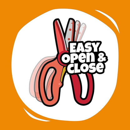Fiskars Training Scissors for Preschoolers Ages 3+, Small Kids Safety Scissors with Training Lever, Easy to Use, Preschooler Art Supplies, Back To School, Red