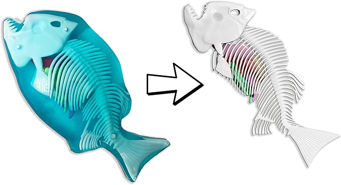Dissect-It Simulated Synthetic Lab Dissection Toy, STEM Projects for Kids, Animal Science, Biology, Anatomy Home Learning Kit, Piranha