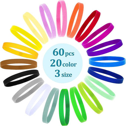 Frienda 60 Pieces Puppy Whelping Collars Newborn Pet Collars Double-Sided Adjustable ID Bands Puppy ID Bands for Newborn Pet Dog Cat(S, M, L)