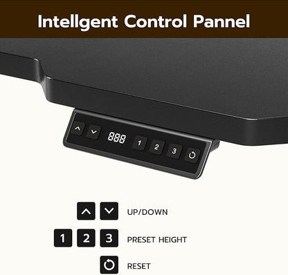 51" Reversiable L-Shaped Electric Standing Desk Adjustable Height Gaming Stand Up Corner Desk Sit Stand Home Office Computer Desk with Splice Board,Black Carbon Top
