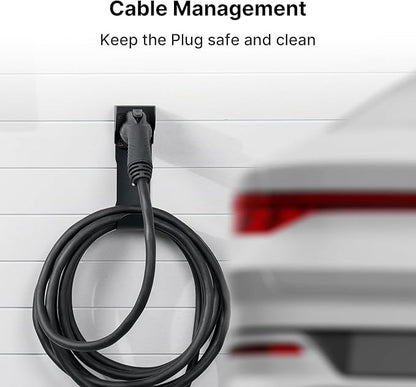 Autel EV Charger Holder, Wall-Mount Connector Nozzle Holster Dock with J-Hook for SAE J1772, Electric Car Charger Cable Organizer, Space Saving