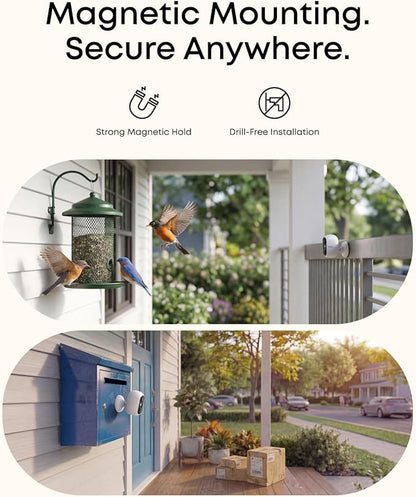 eufy Security eufyCam C35, Wireless Security Camera, Outdoor and Indoor, Magnetic Mount, Color Night Vision, Local Storage, No Monthly Fee, IP67, Supports Solar Panel, White