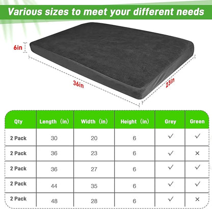 Dog Bed Covers Replacement Washable 100% Waterproof Soft Dog Bed Sheet Black 2 Pack 36" x 23" S