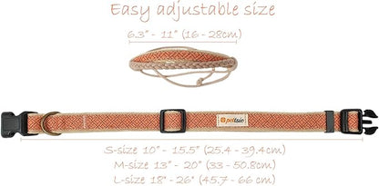 Pettsie Dog Bandana Collar with Matching Friendship Bracelet – Adjustable, Durable Hemp & Soft Cotton, Stylish & Comfortable Pet Bandana, Designed for Dog Lovers, Small, Orange
