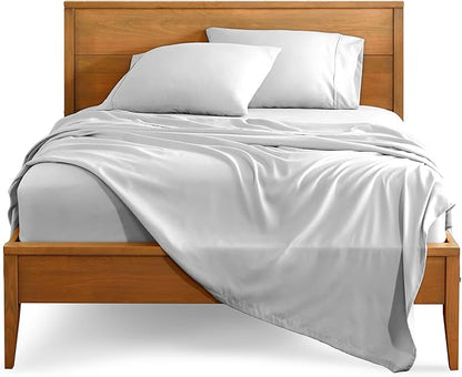 Bare Home Short Queen Sheet Set - 1800 Ultra-Soft Microfiber - Double Brushed - Deep Pockets - Easy Fit - 4 Piece Set - Bed Sheets (Short Queen, Cloud Grey)