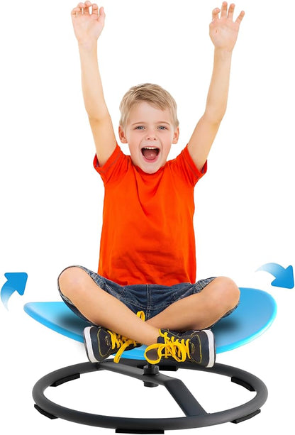 Spinning Chair for Autistic Kids, Sensory Swivel Spin Chair for Children with Autism, ADHD Sensory Sit and Spin Toys for Toddlers with Safe Spinny Motion (Blue)