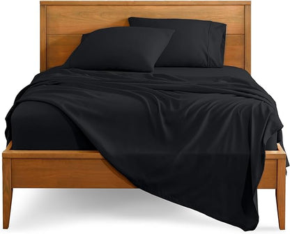 Bare Home California King Sheet Set - 1800 Ultra-Soft Microfiber Cal King Bed Sheets - Double Brushed - Deep Pockets - Easy Fit - 4 Piece Set - Bed Sheets (California King, Black)