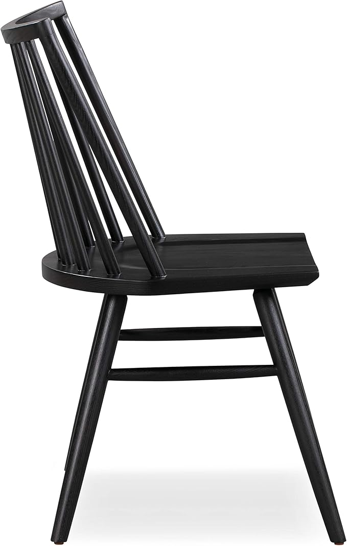 POLY & BARK Talia Dining Chair, Ash Wood, Black