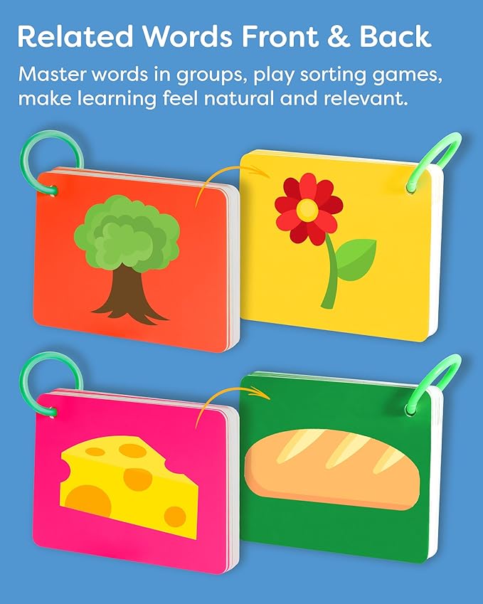 100 First Words Flash Cards – High Contrast Picture Flashcards – Educational Learning for Speech and Early Vocabulary Featuring Animals, Food, Transport, Family, Clothes and More