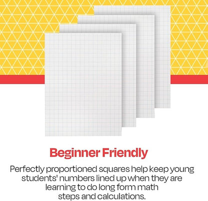 School Smart Graph Paper, 1/2 Inch Rule, 9 x 12 Inches, White, Pack of 500