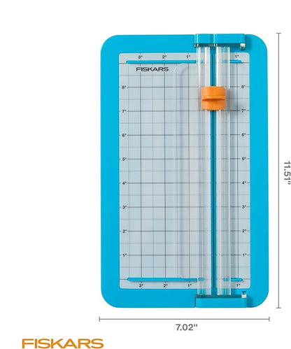 Fiskars Kids Junior Paper Trimmer – Turquoise Safe and Easy Paper Cutter for Crafting and School Projects 7 x 11.5 Inches