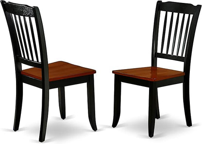 East West Furniture LGDA5-BCH-W 5 Piece Modern Dining Table Set Includes a Rectangle Wooden Table with Butterfly Leaf and 4 Dining Chairs, 42x84 Inch, Black & Cherry