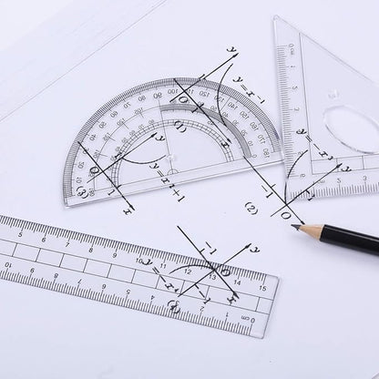 10 Pieces Math Geometry Kit Set Student Supplies with Shatterproof Storage Box,Includes Rulers,Protractor,Compass,Eraser,Pencil Sharpener,Lead Refills,Pencil,for School and Drawings（Pink）