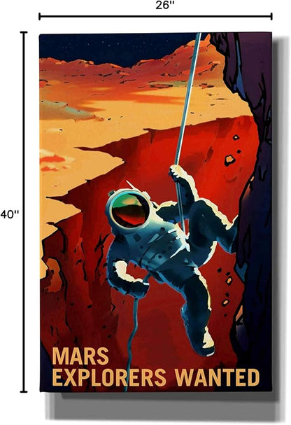 Epic Graffiti 'Mars Explorer Series: Explorers Wanted Space Canvas Wall Art, 26" x 40"