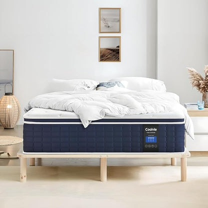Coolvie Twin Mattress in a Box, Gel Memory Foam Mattress 14 Inch Euro Top Medium Plush Twin Size for Cloud-Like Sleep, Individual Pocket Springs with CertiPUR-US Certified Foam for Pressure Relief