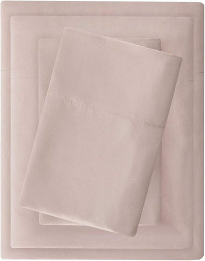 Madison Park 3M Microcell Color Fast, Wrinkle and Stain Resistant, Soft Sheets with 16" Deep Pocket All Season, Cozy Bedding-Set, Matching Pillow Case, 4 pieces, Queen, Blush
