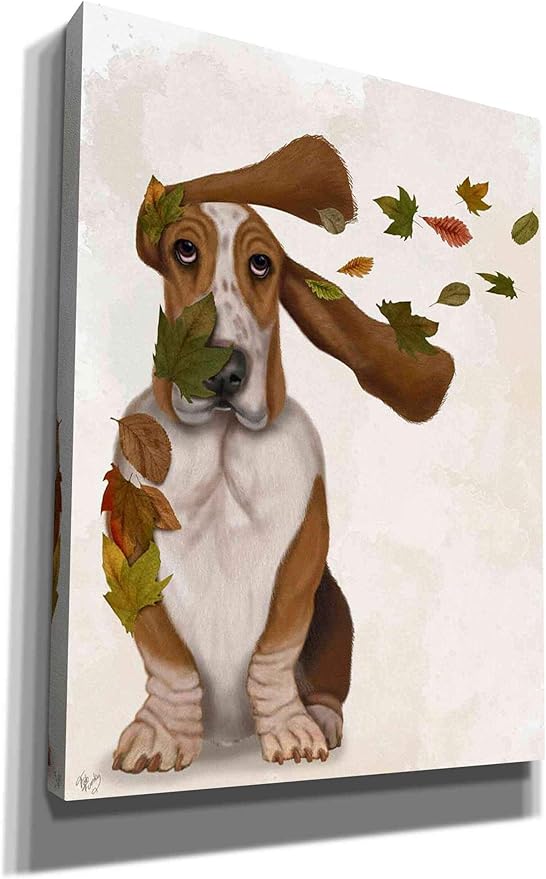 Epic Graffiti 'Basset Hound Windswept and Interesting' by Fab Funky Canvas Wall Art, 40"x54"