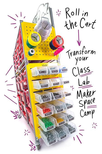 Maker Cart 2.0; Portable Maker Space with Curriculum & Activities for Classrooms & Schools (Elementary, Middle, High); Teacher Designed Science, Engineering, STEM, STEAM, DIY, NGSS Projects