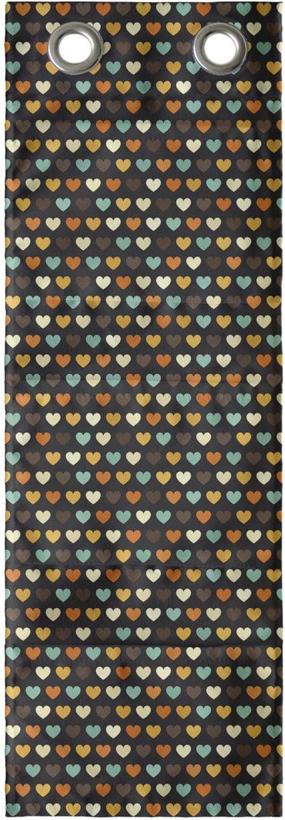 Ambesonne Love Hanging Pocket Organizer, Mini Pattern with Symmetric Tiny Heart Shapes Valentine's Day Themed Illustration, Printed Polyester Storage Bag with Pockets, 9" x 27", Multicolor