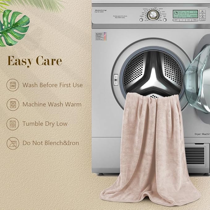 Orighty Microfiber Bath Towels Pack of 4(27'' x 54'') - Soft Feel, Highly Absorbent, Quick Drying for Body, Sport, Yoga, SPA, Fitness - Brown